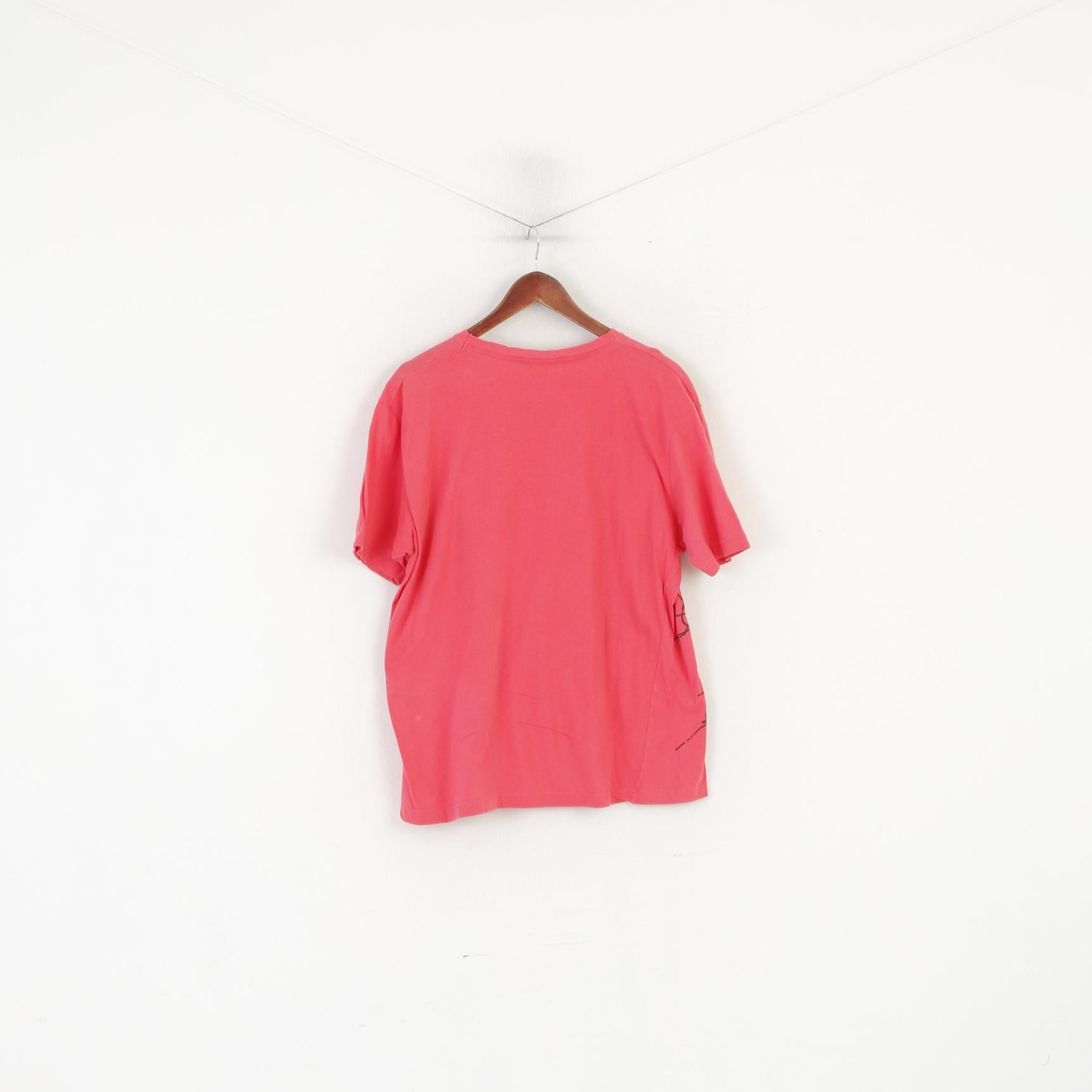 Abercrombie & Fitch Men XL T- Shirt Pink Cotton Graphic Vintage Tee Muscle Top