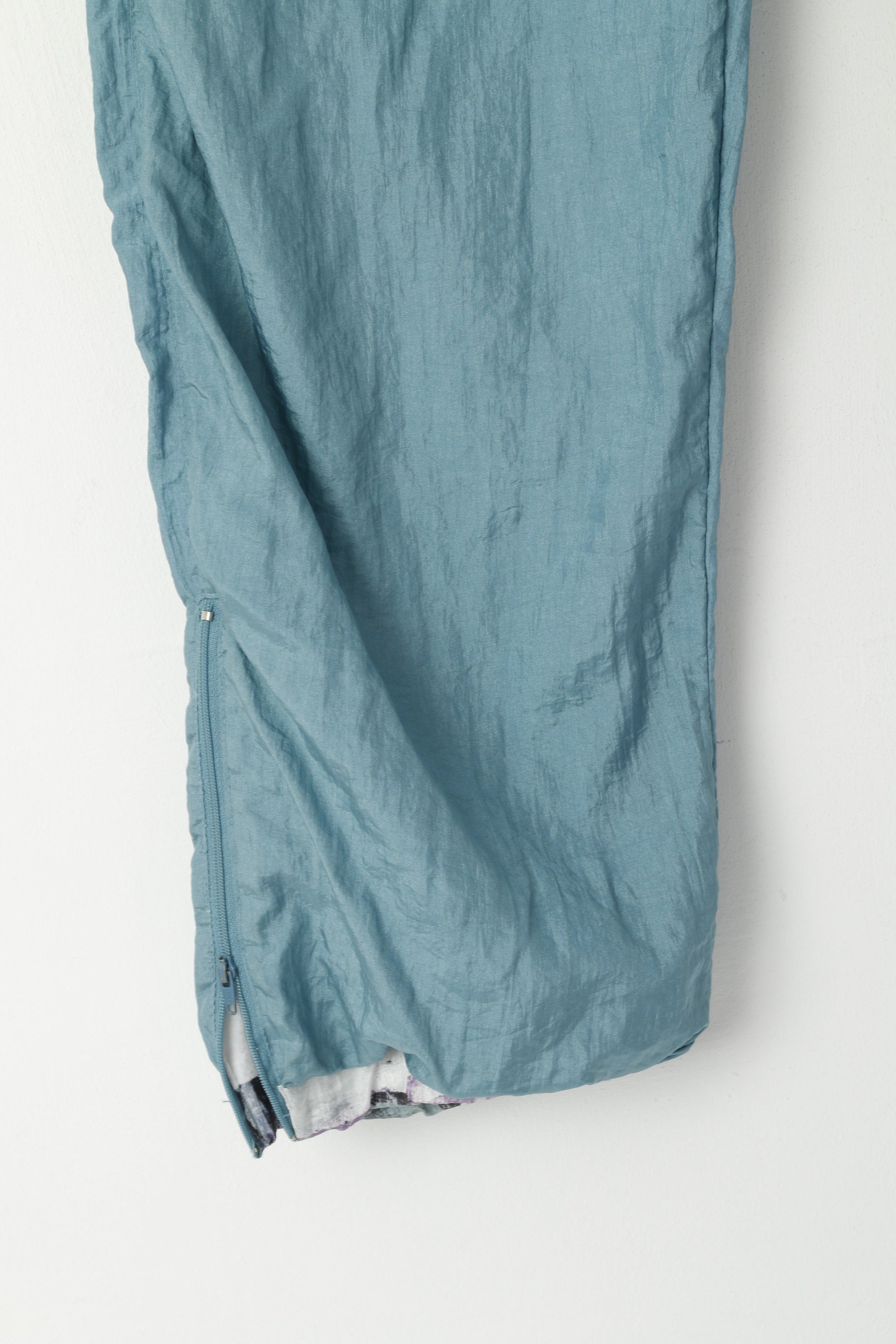 C&amp;A Hommes M Pantalons de survêtement Vert Nylon Imperméable Vintage Brillant Oldschool Pantalon Unisexe