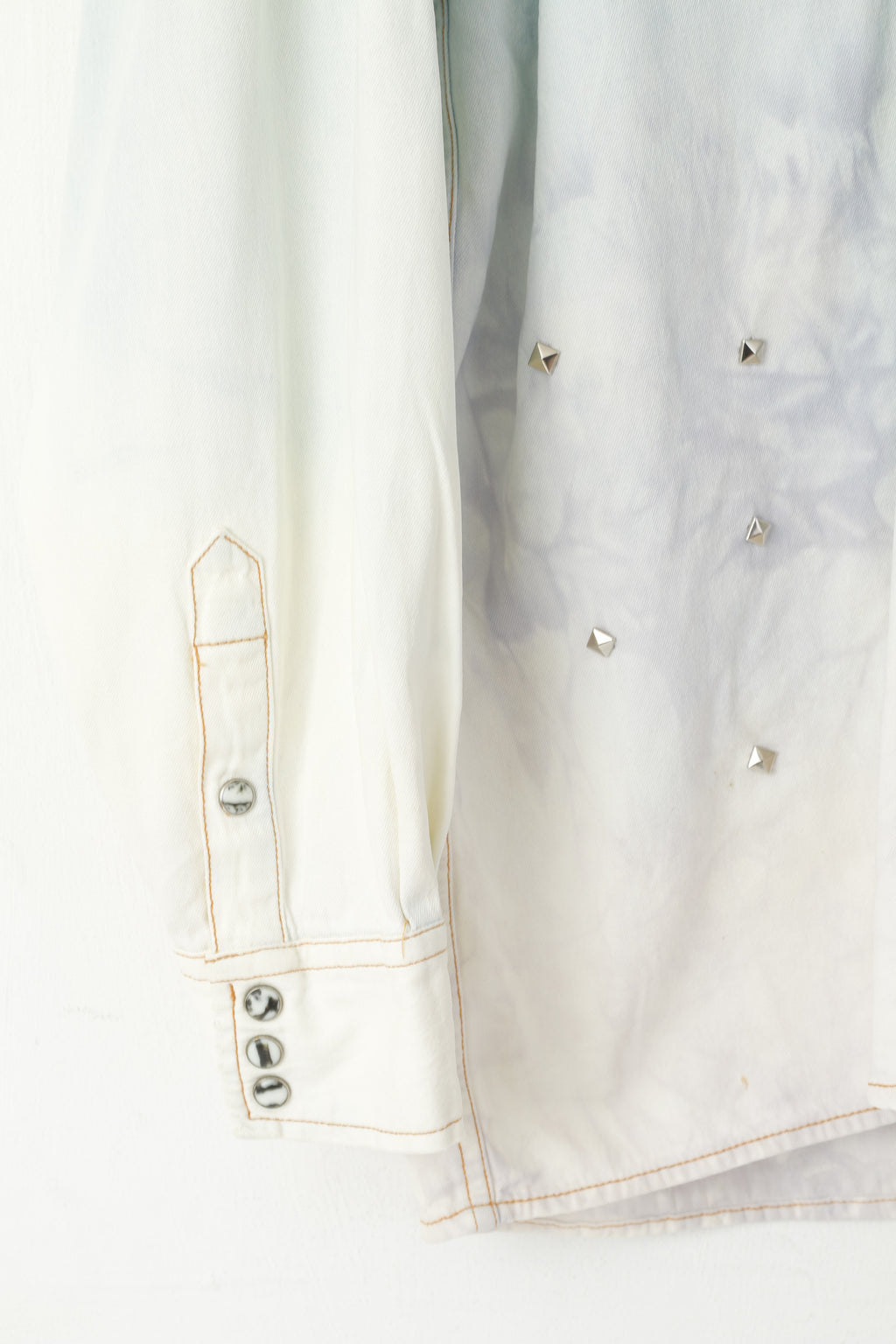 Lee Sanforized Hommes XL Chemise décontractée Bleu Jeans Ombre Jets Acid Wash Western Top