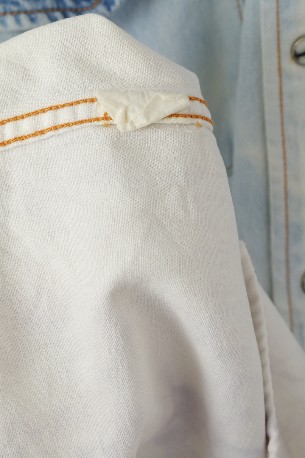 Lee Sanforized Hommes XL Chemise décontractée Bleu Jeans Ombre Jets Acid Wash Western Top