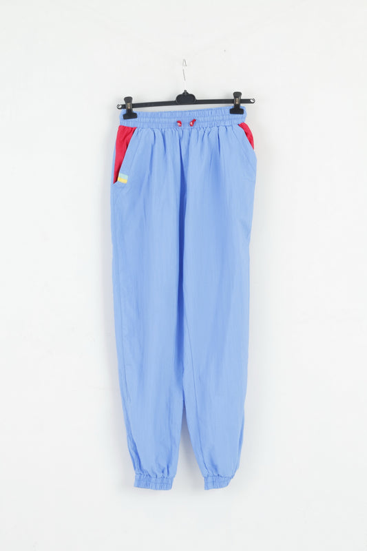 Pantaloni vintage da donna M Pantaloni blu con tasche leggere retrò e pantaloni attivi
