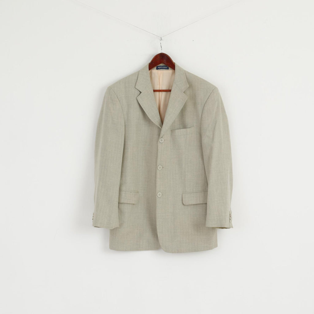 Berto Lucci Uomo 48 Blazer Grigio Giacca monopetto con spalline Milano
