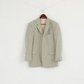 Berto Lucci Hommes 48 Blazer Gris Épaulettes À Boutonnage Simple Veste Milano