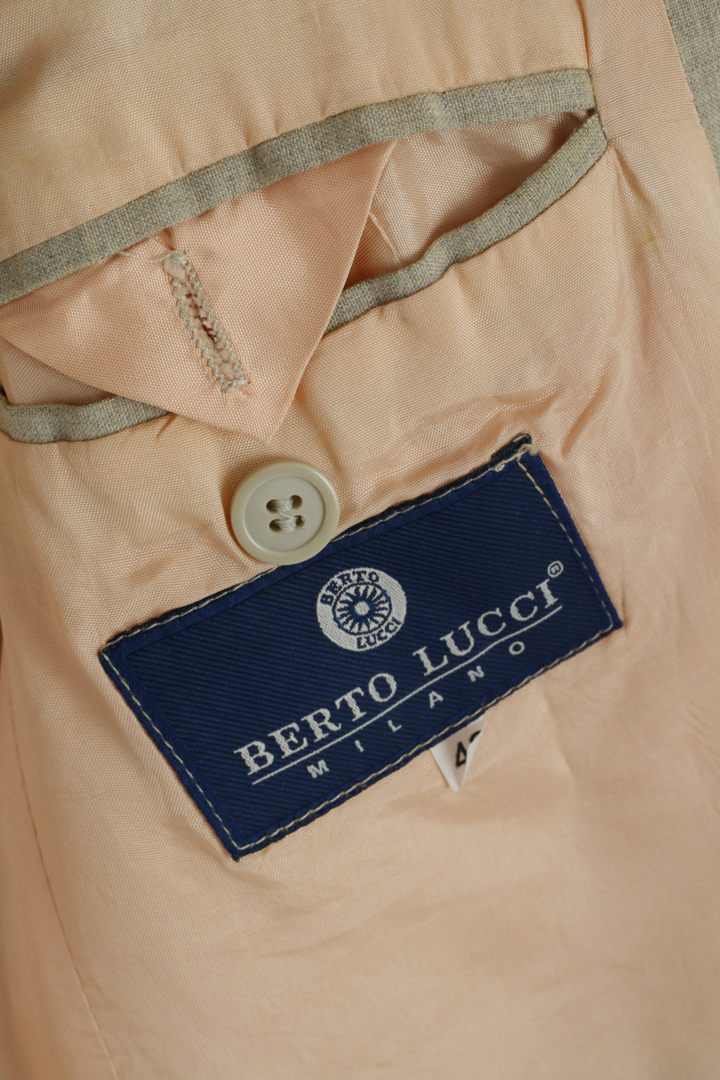 Berto Lucci Uomo 48 Blazer Grigio Giacca monopetto con spalline Milano