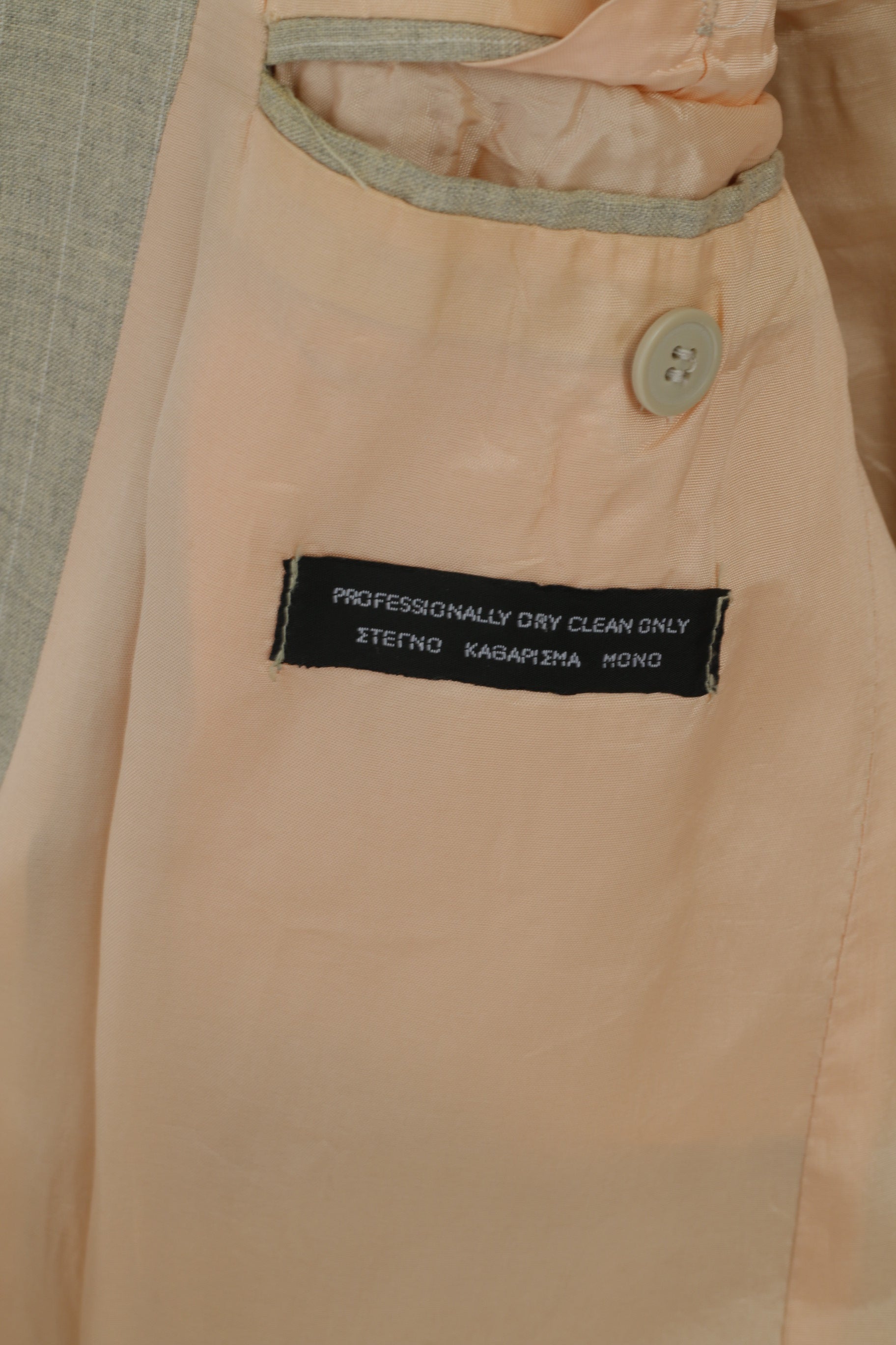 Berto Lucci Uomo 48 Blazer Grigio Giacca monopetto con spalline Milano