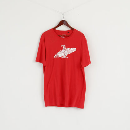 Penguin by Munsingwear T-shirt XL da uomo con grafica rossa e top in cotone elasticizzato