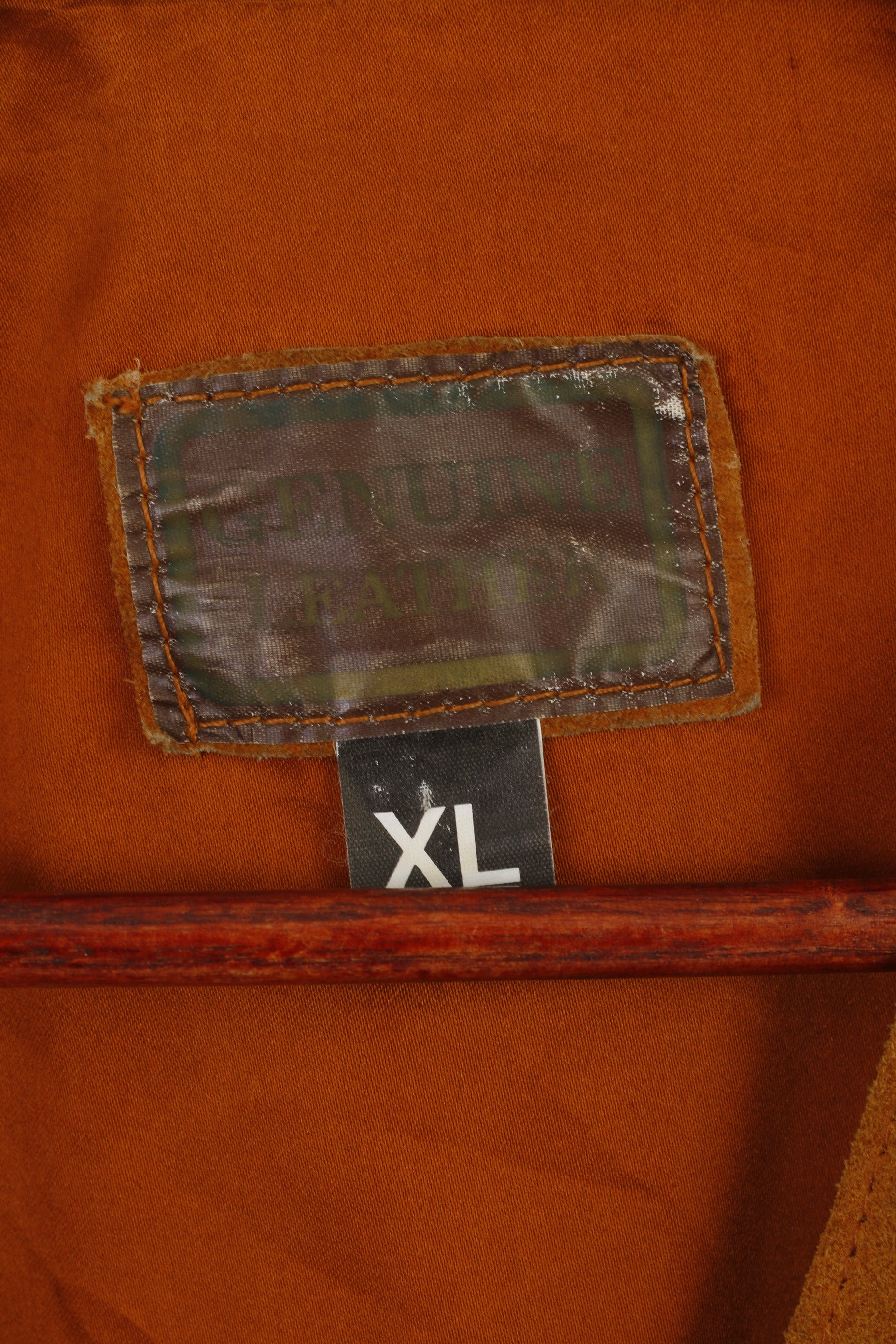 Vintage Men XL Waistcoat Mustard Real Leather Country Tyrol Single Breasted Vest