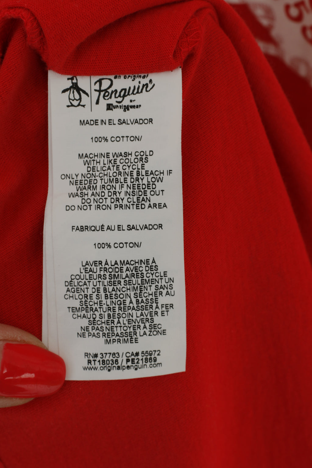 Penguin by Munsingwear Men XL T- Shirt Red Graphic Crew Neck Stretch Cotton Top