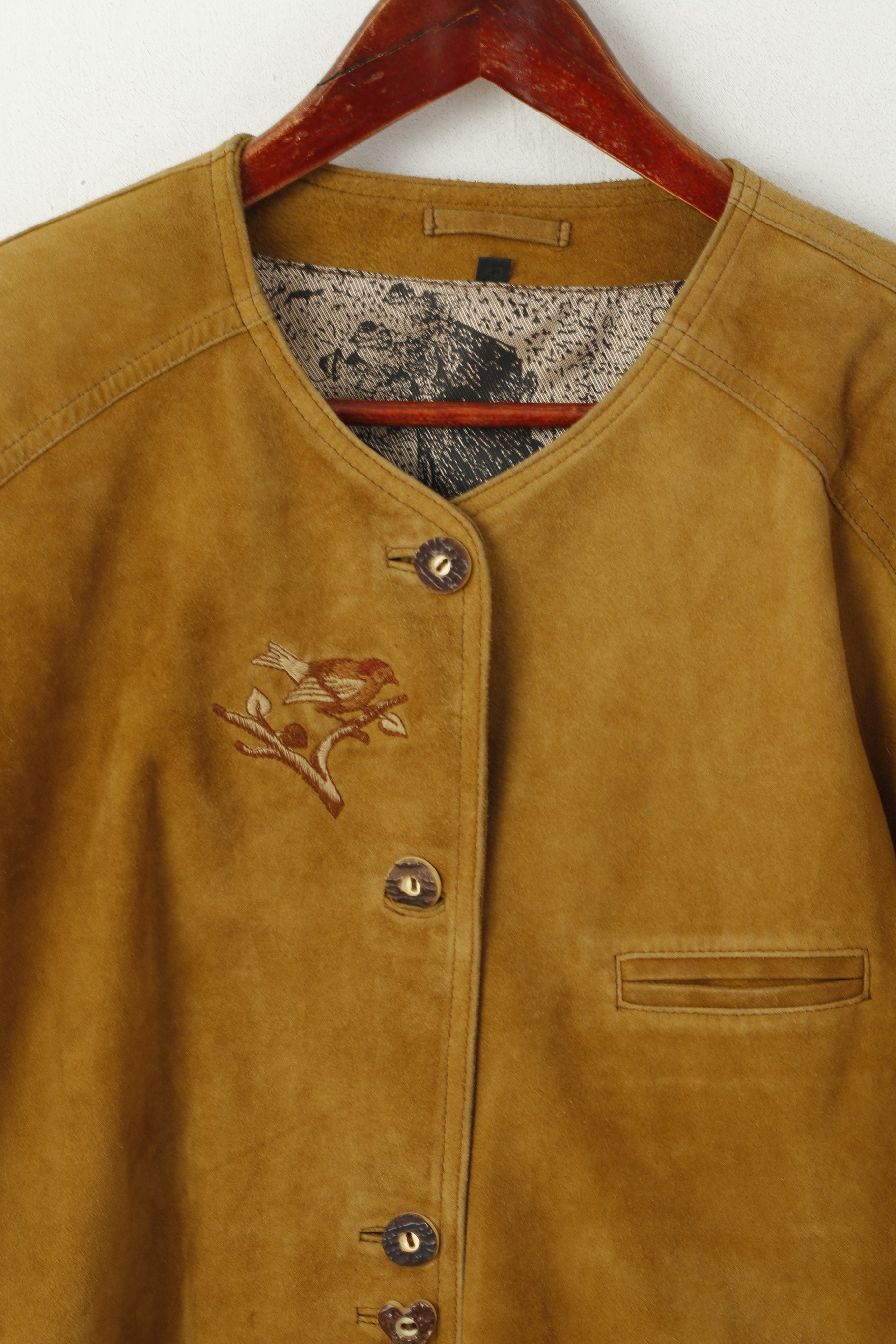 Ledermüller Solingen Women 40 Jacket Camel Leather Suede Single Breasted Bavaria Top