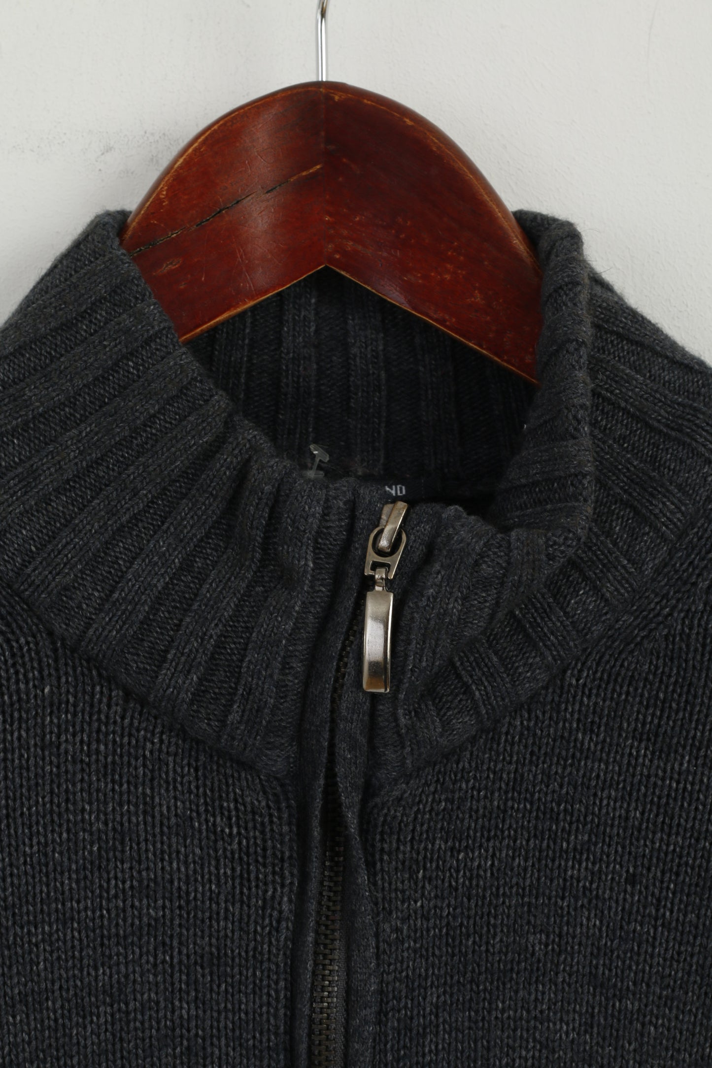 Maglione esclusivo New Zealand Auckland da uomo M maglione grigio con cerniera intera in nylon