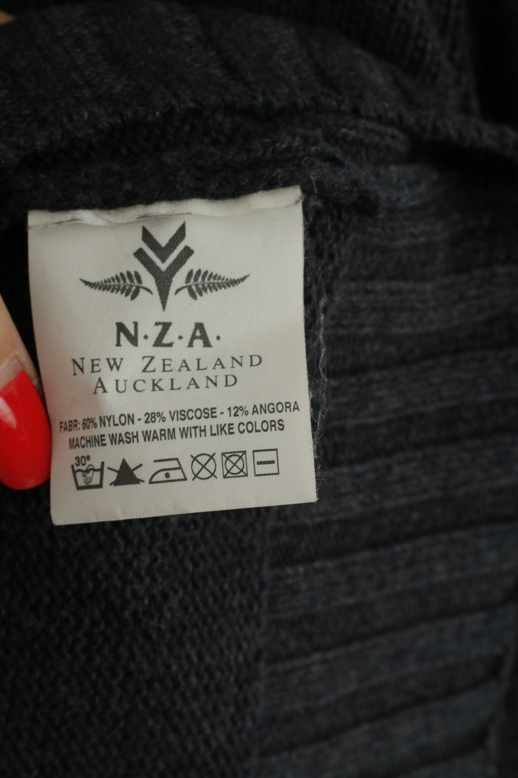 New Zealand Auckland Men M Jumper Grey Full Zipper Nylon Exclusive Sweater Top