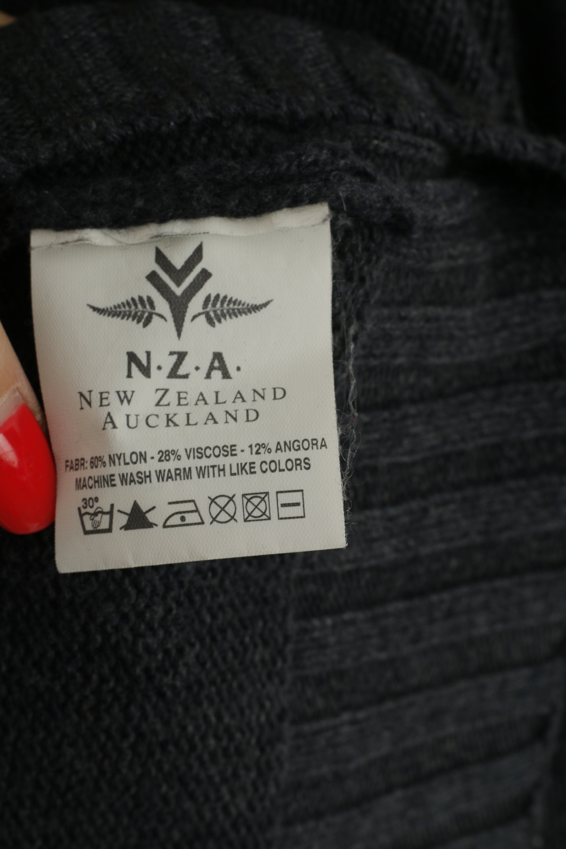 New Zealand Auckland Men M Jumper Grey Full Zipper Nylon Exclusive Sweater Top