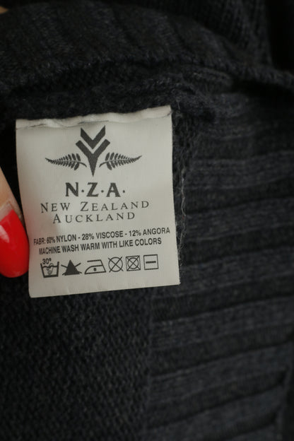 New Zealand Auckland Men M Jumper Grey Full Zipper Nylon Exclusive Sweater Top