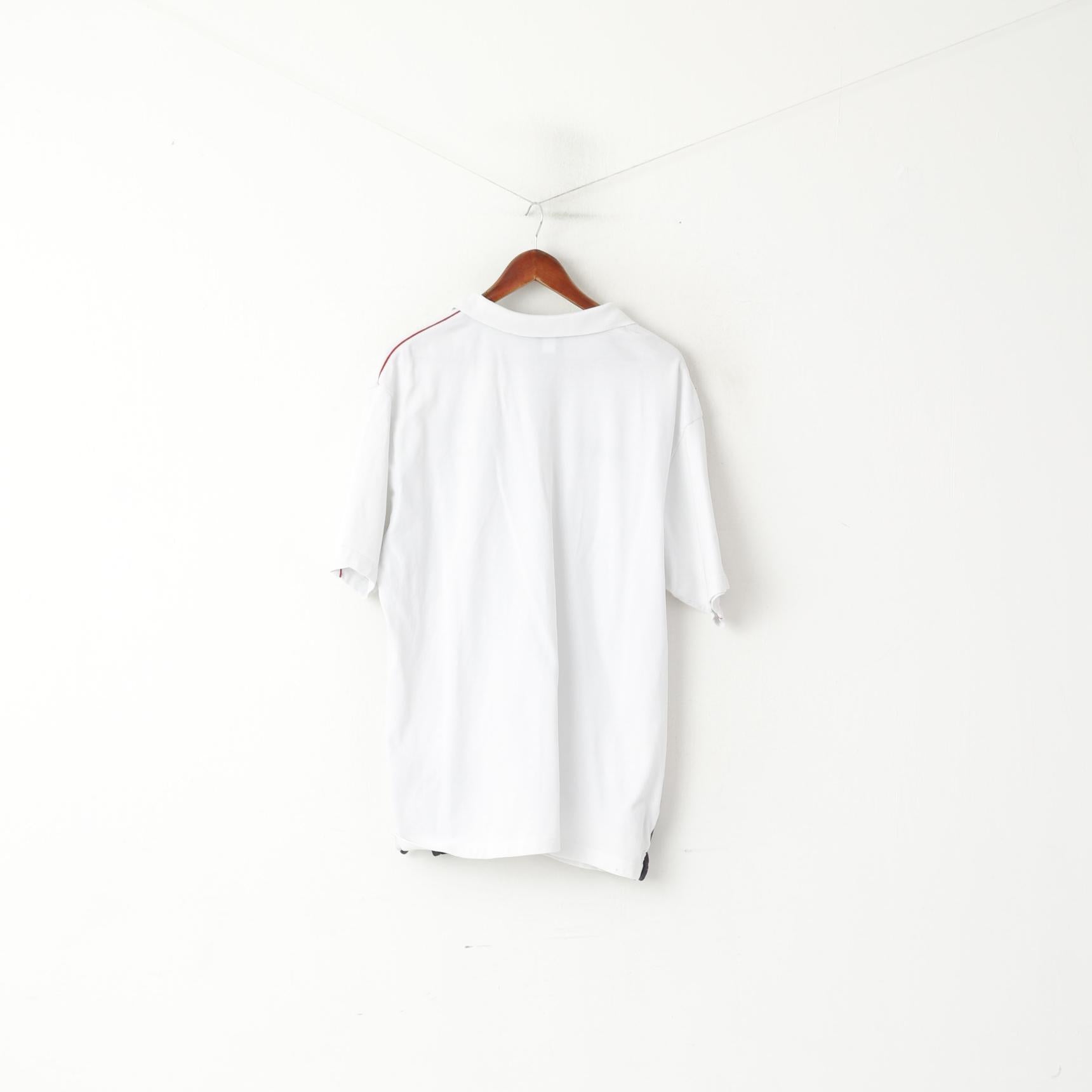 Polo Umbro da uomo XXL in cotone bianco, maglietta della squadra nazionale di calcio inglese