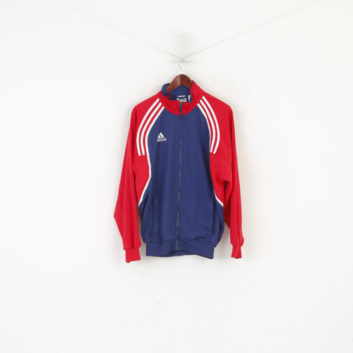 Adidas Men 174 M Sweatshirt Navy Red Vintage 01 Full Zip Shiny Oldschool Track Top