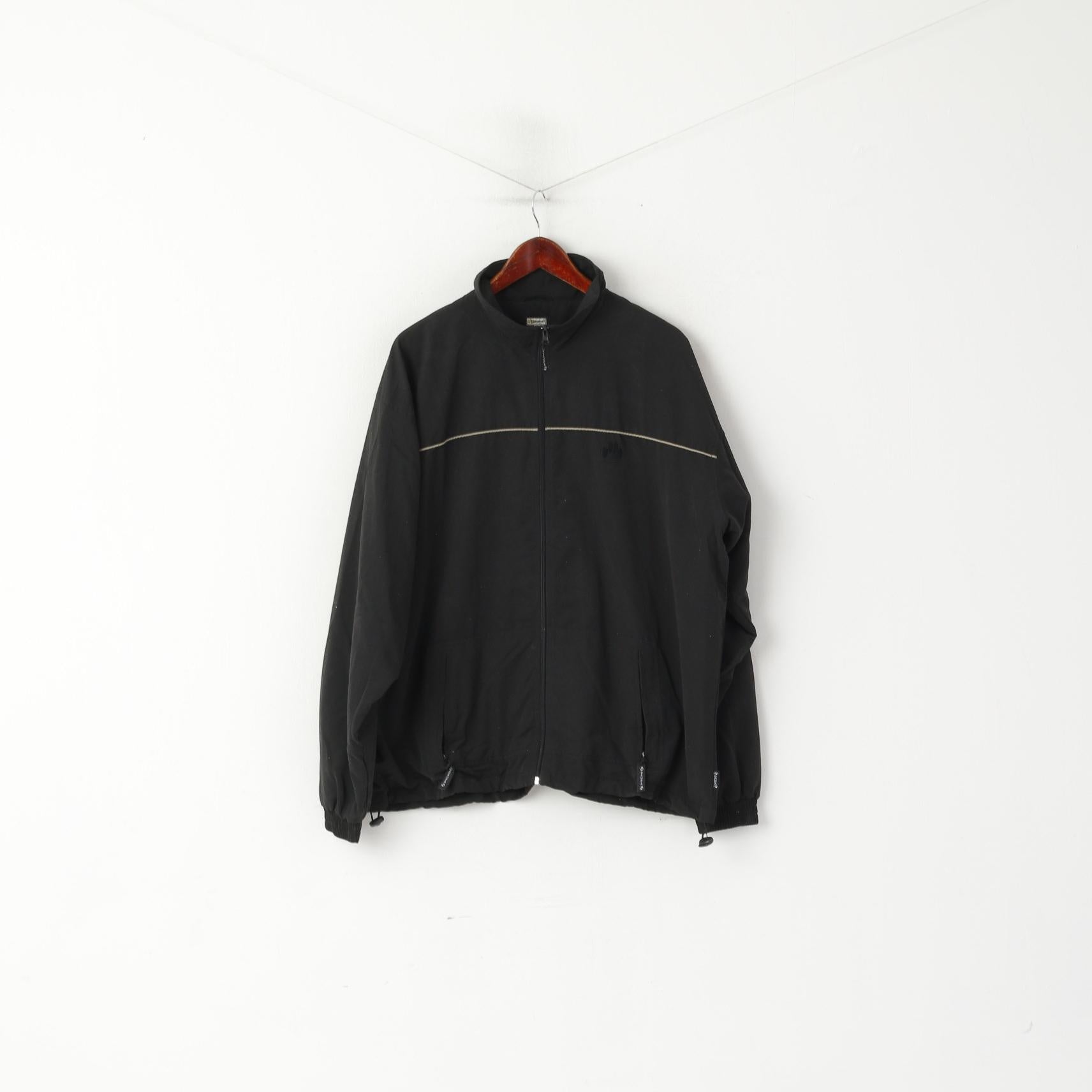 Gaupa Hommes XL (XXL) Veste Noir Coupe-Vent Léger Full Zip Outdoor Top