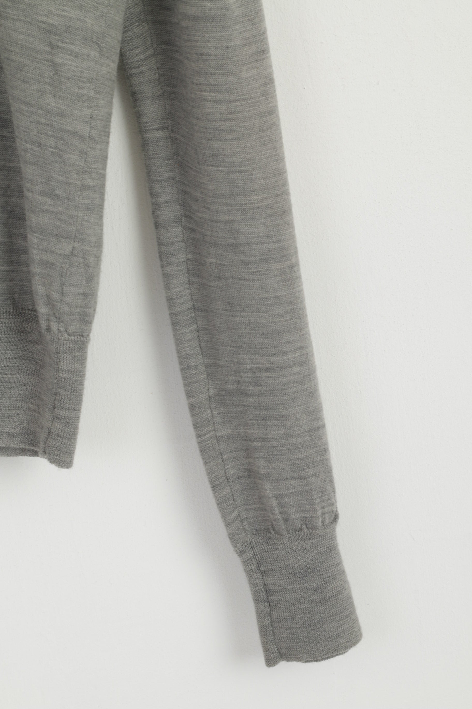 Allsaints Men XL (L) Jumper Light Grey V Neck Merino Wool Soft Light Sweater
