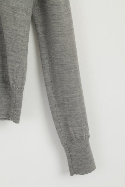 Maglione Allsaints Uomo XL (L) Maglione grigio chiaro con scollo a V in lana merino morbida e leggera
