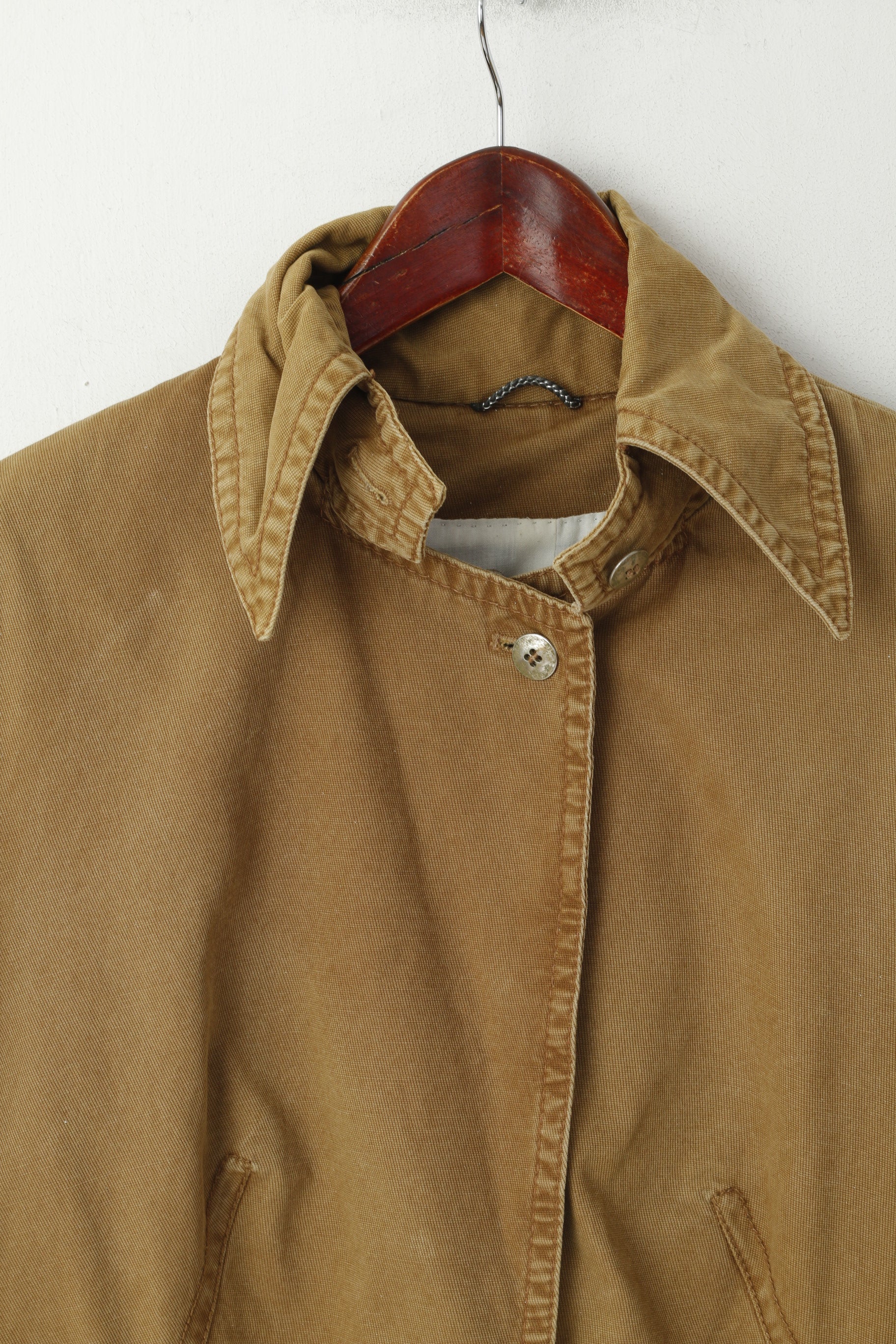 Drykorn Women 6 M Blazer Mustard Cotton Military Army Single Breasted Jacket