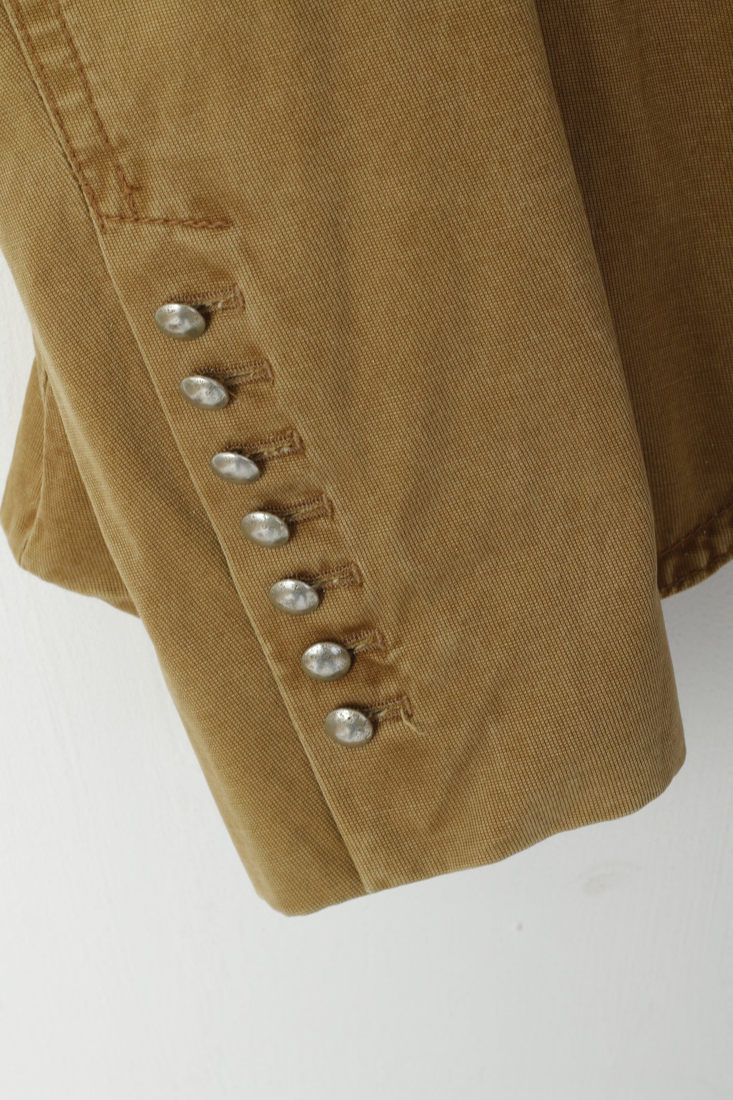 Drykorn Women 6 M Blazer Mustard Cotton Military Army Single Breasted Jacket