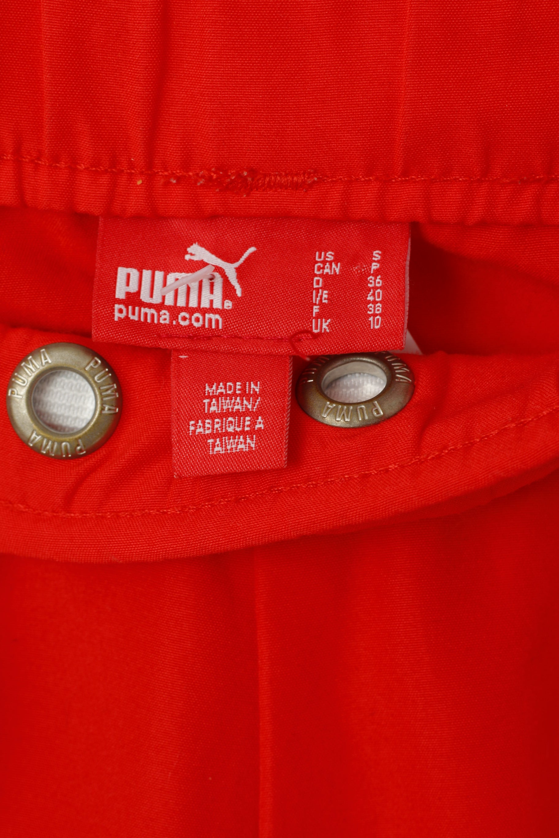 Puma Women 10 36 S Capri Trousers Red Sportswear Pockets Pants Shorts