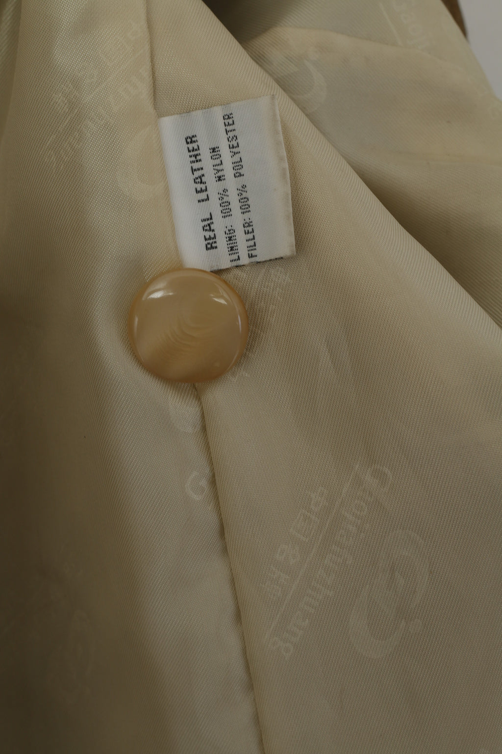 FLORENCE Bridge Cappotto da donna Beige Vera pelle Vintage monopetto