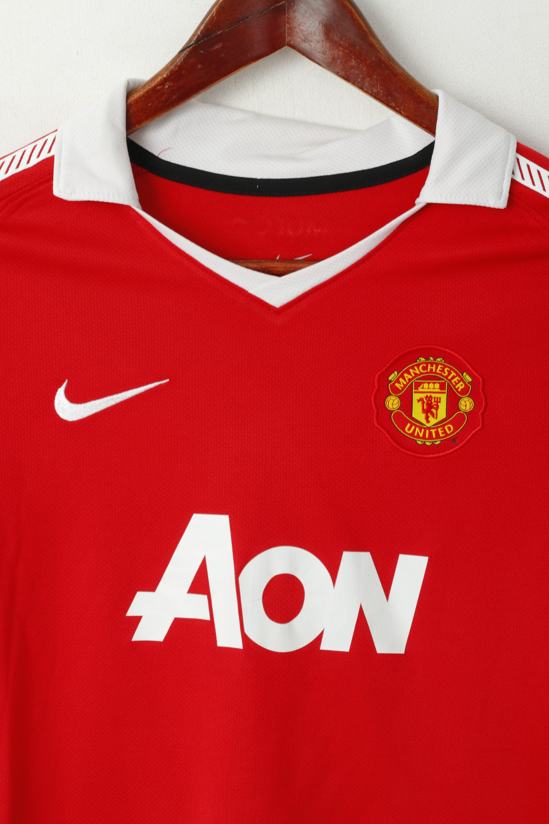 Nike Manchester United Boys 12 /13 Age 152 Polo Shirt Red Football Jersey Top