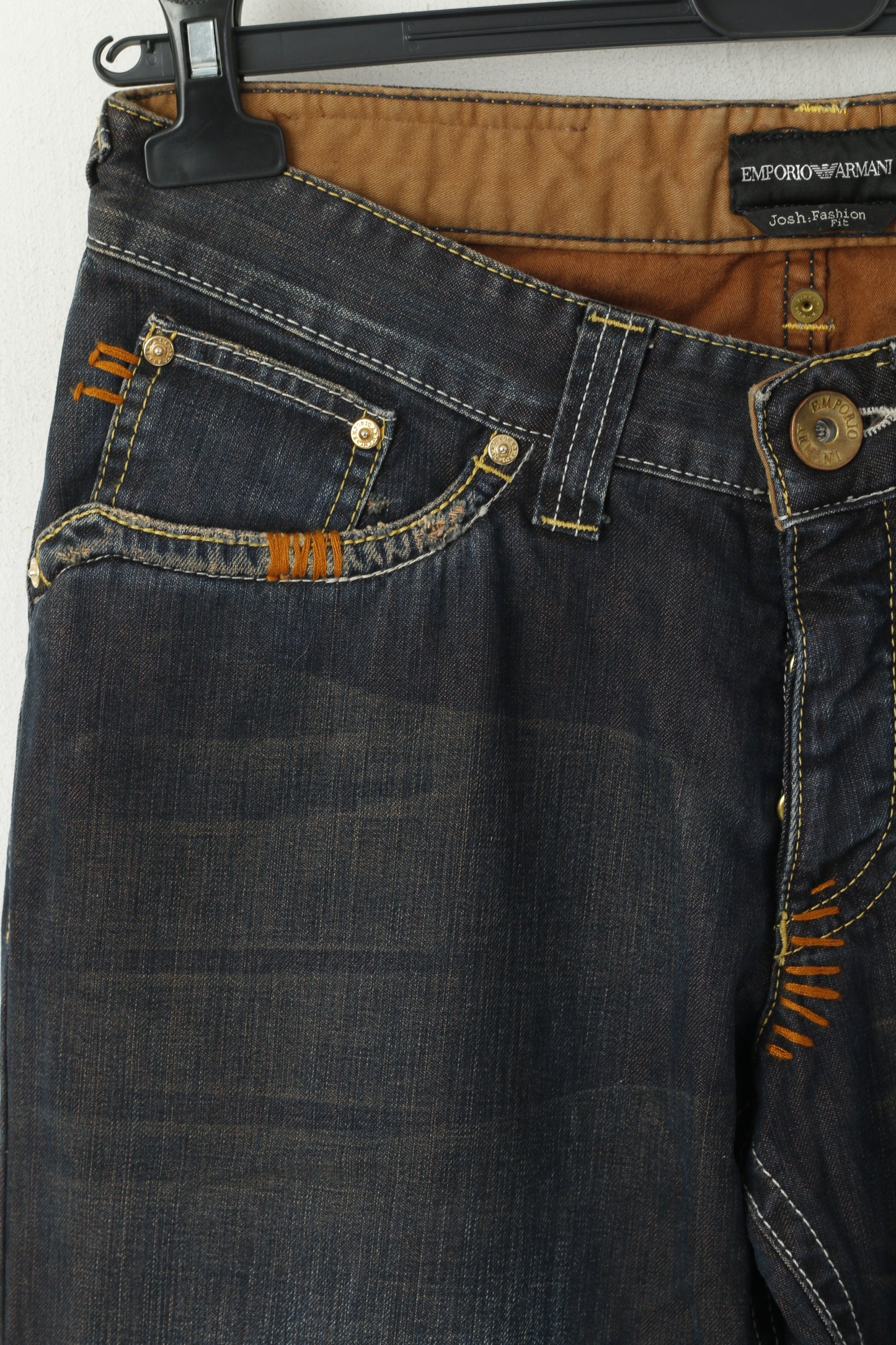 Emporio Armani Men 30 46 Jeans Trousers Navy Vintage Denim Josh Line Pants