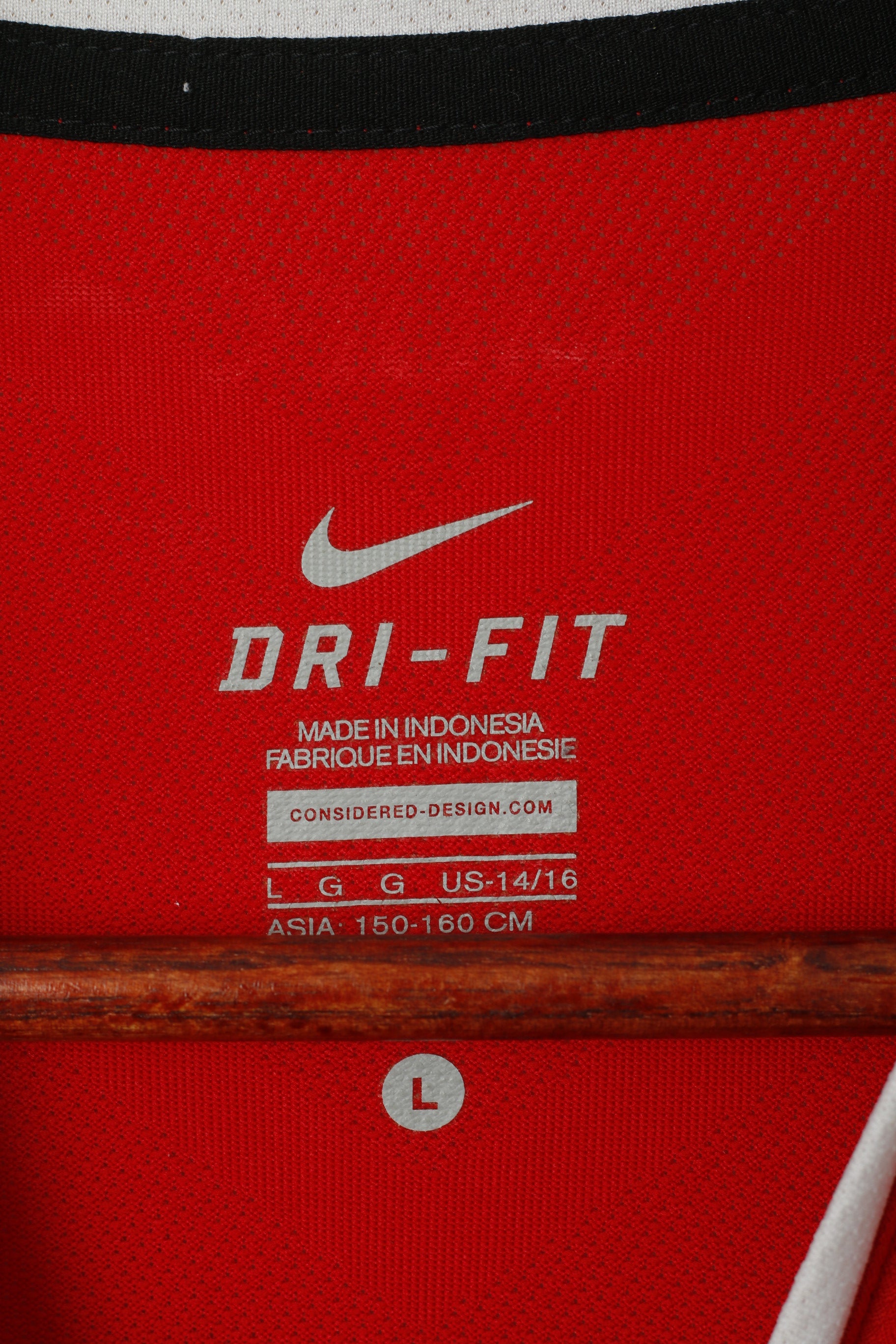 Nike Manchester United Boys 12 /13 Age 152 Polo Shirt Red Football Jersey Top