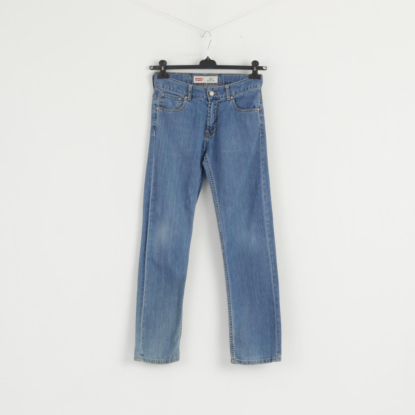 Levi's Girls 14 Age Trousers Blue Jeans Denim Regular 504 Cotton Skinny Pants