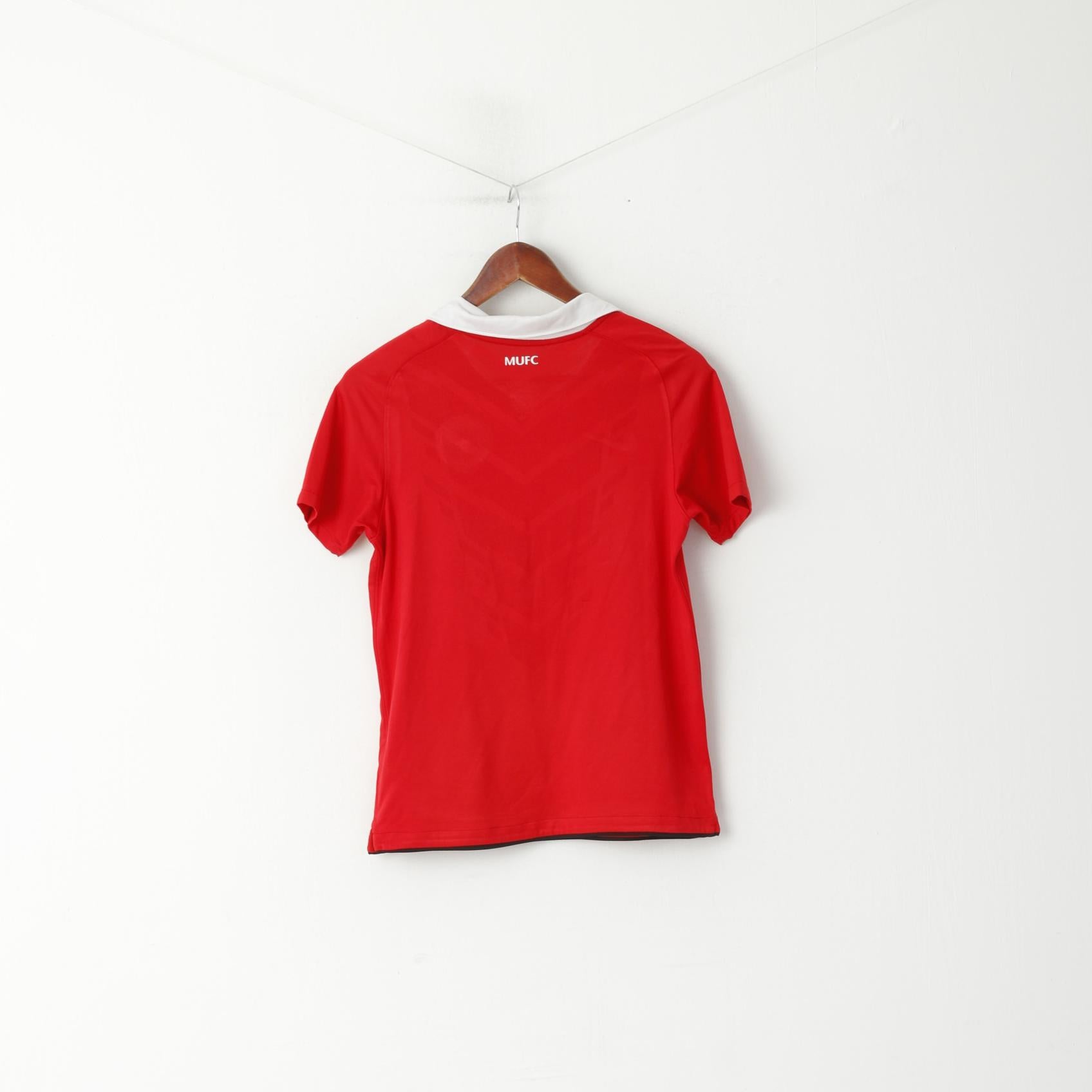 Nike Manchester United Boys 12 /13 Age 152 Polo Shirt Red Football Jersey Top