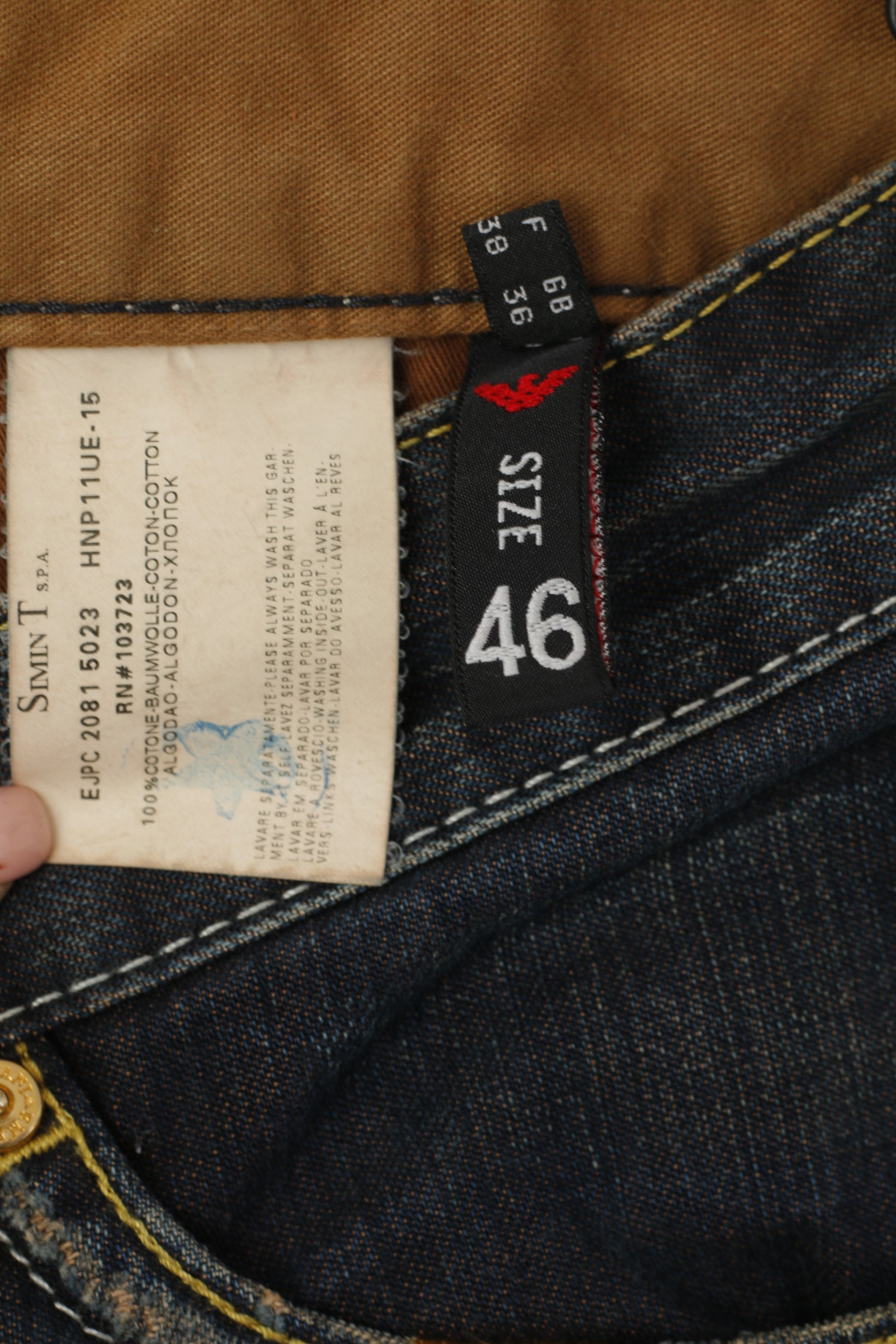 Emporio Armani Hommes 30 46 Jeans Pantalon Marine Vintage Denim Josh Line Pantalon