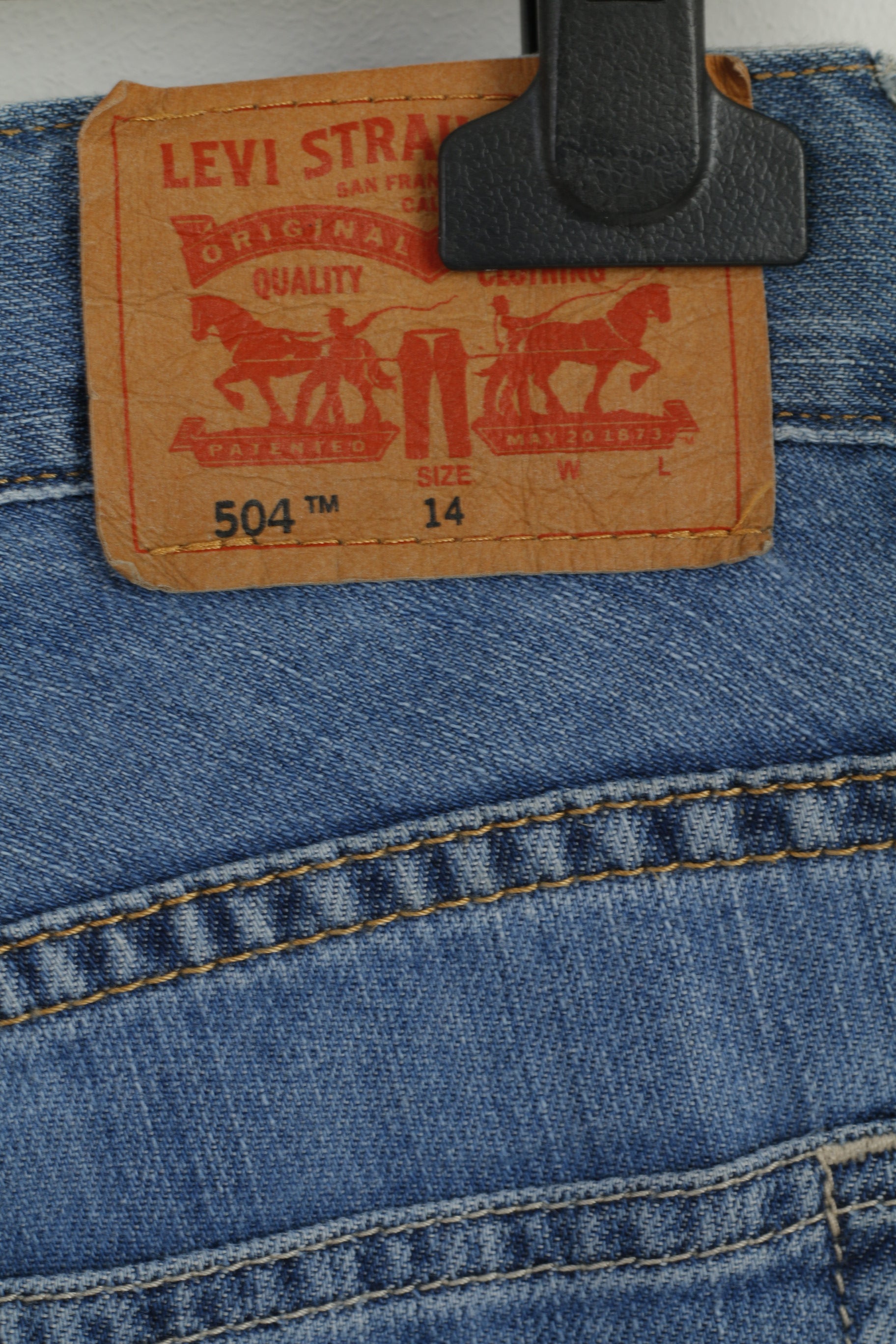 Levi's Girls 14 Age Trousers Blue Jeans Denim Regular 504 Cotton Skinny Pants