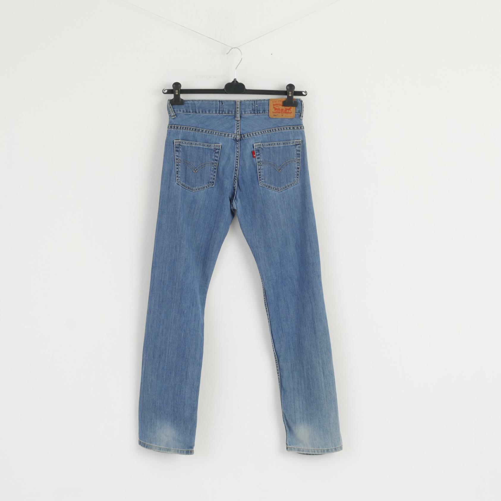 Levi's Girls 14 Age Trousers Blue Jeans Denim Regular 504 Cotton Skinny Pants