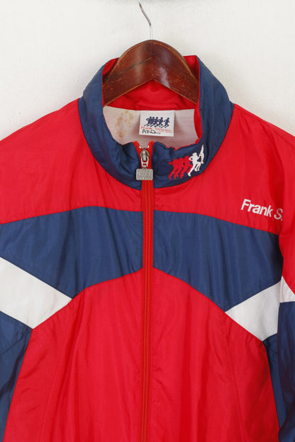 Frank Shorter Sportswear Men L Jacket Red Vintage Shiny Zip Up Run Track Top