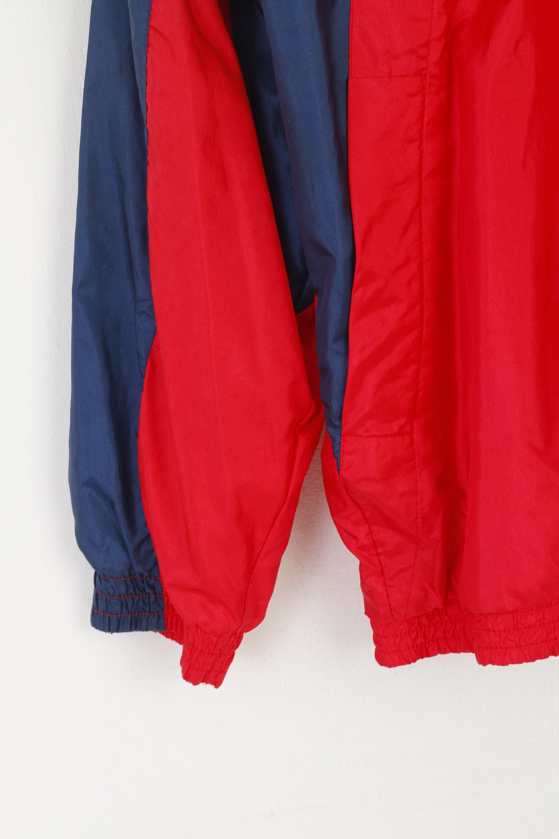 Frank Shorter Sportswear Men L Jacket Red Vintage Shiny Zip Up Run Track Top