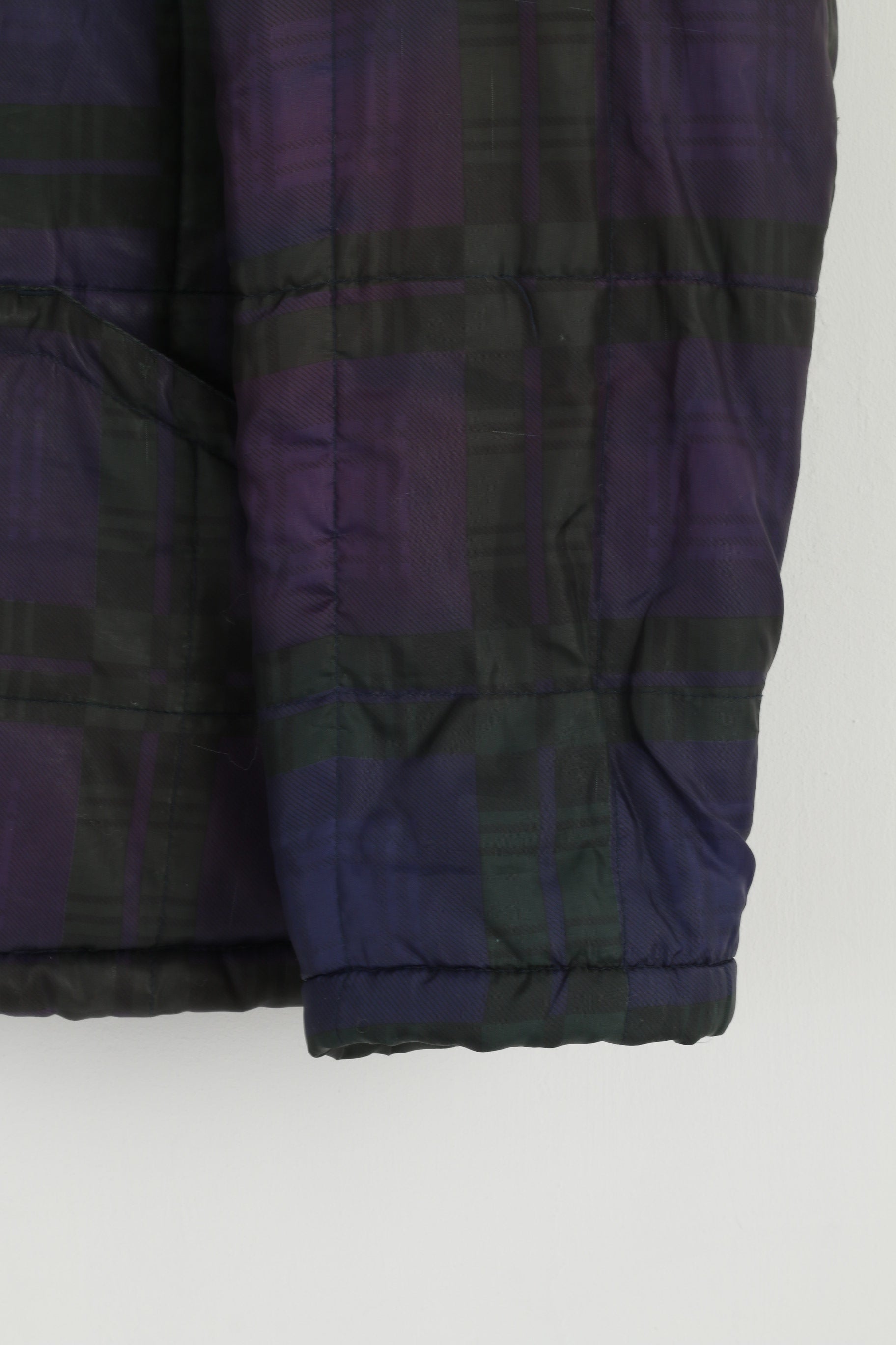 Champion Men M 40" Jacket Vintage Purple Check Fleece Lined Bomber Top