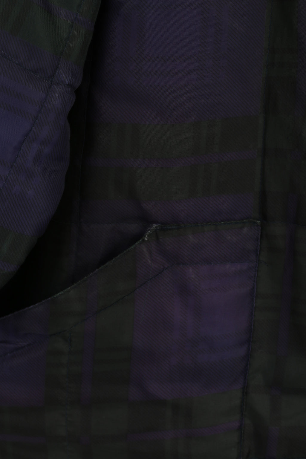 Champion Men M 40" Jacket Vintage Purple Check Fleece Lined Bomber Top