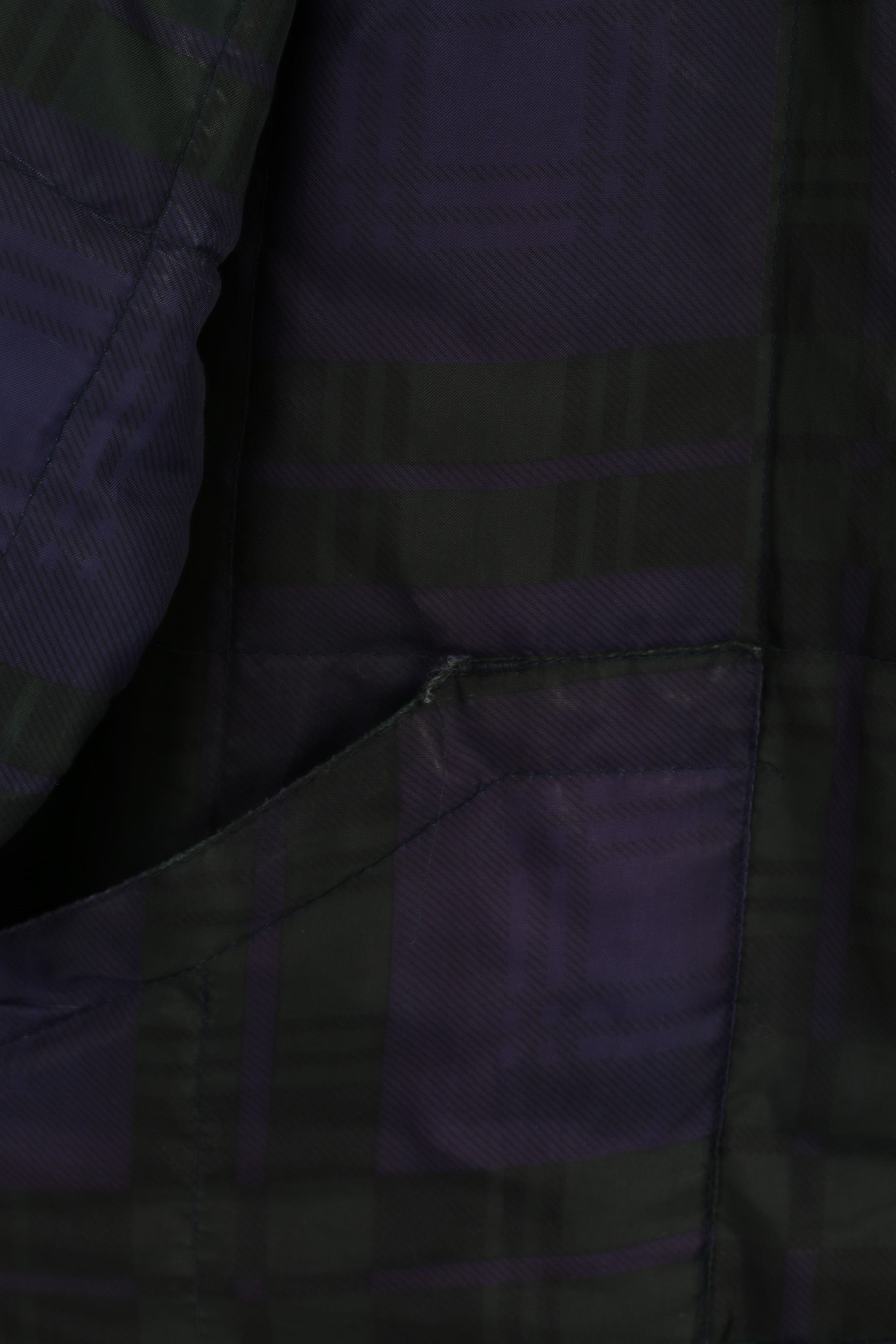 Champion Men M 40" Jacket Vintage Purple Check Fleece Lined Bomber Top