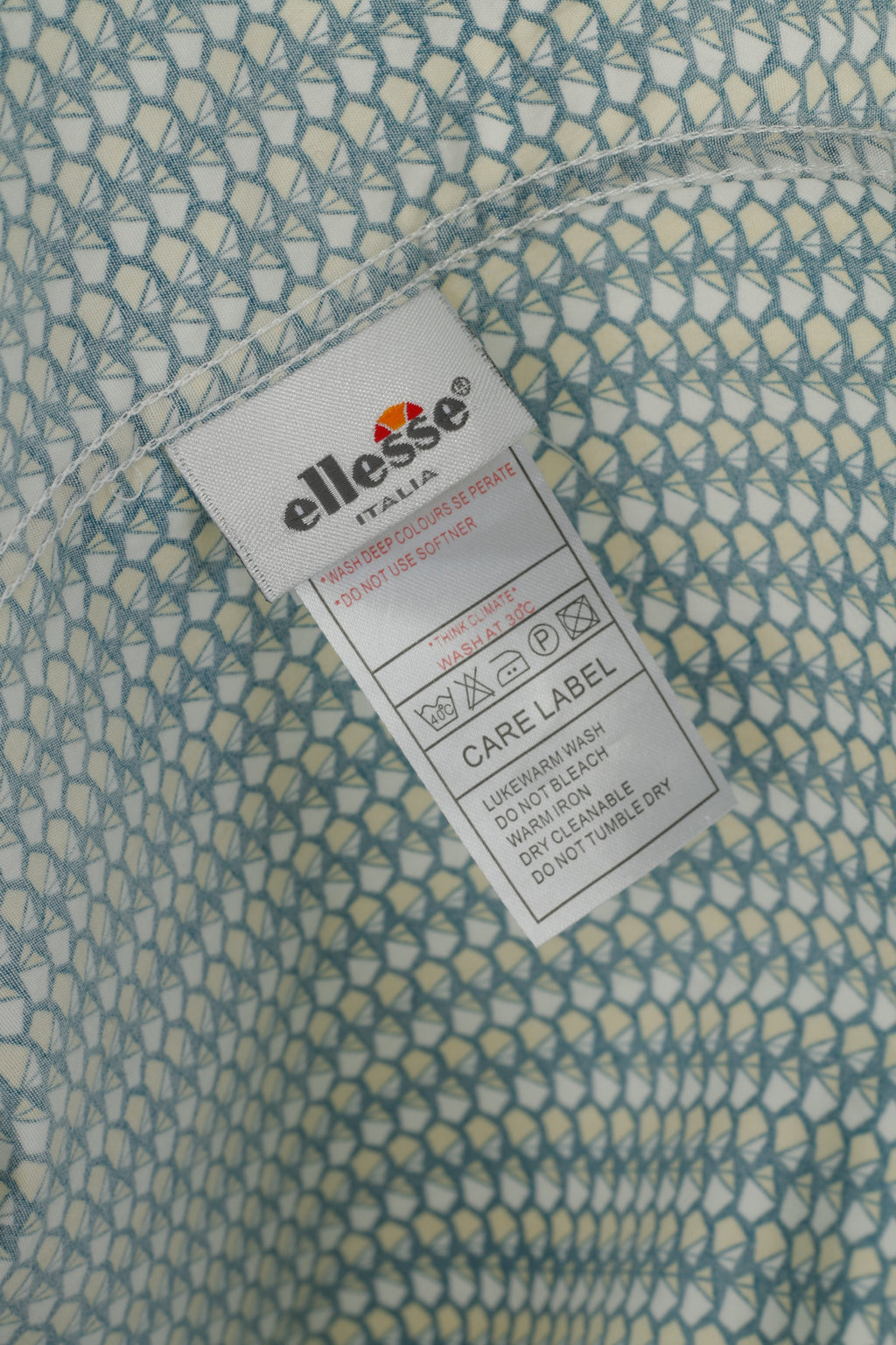 Ellesse Italia Men XXL Casual Shirt Green Cotton Multi Printed Deatailed Buttons Top