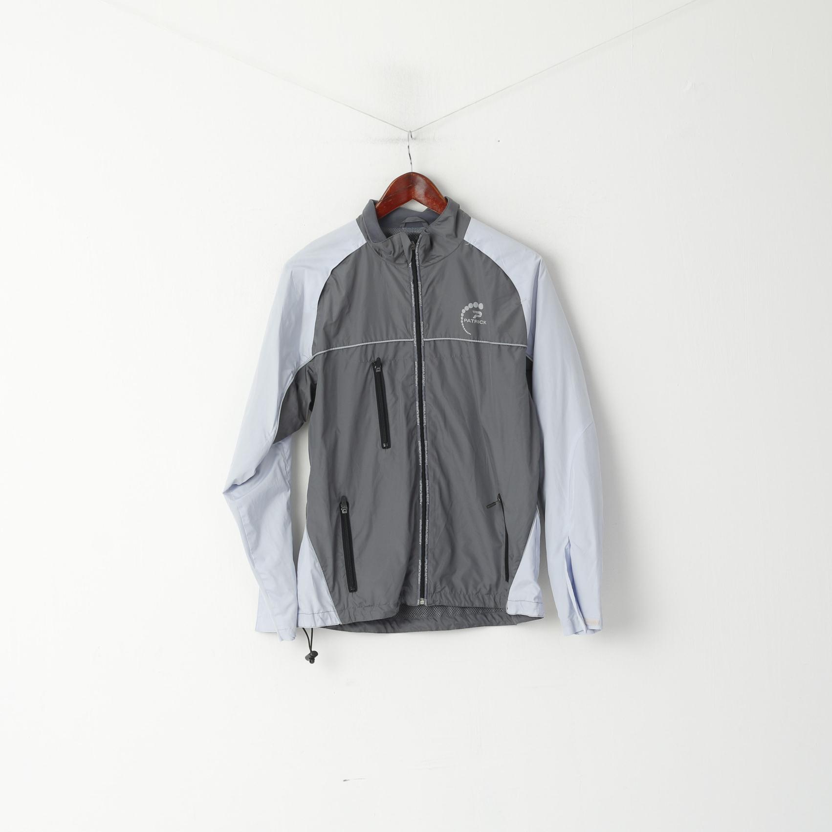 Patrick femmes M veste gris léger réfléchissant gris pleine fermeture éclair vêtements de sport haut