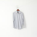 Nautica Men 34/35 16.5 XXL Casual Shirt Blue Striped Cotton Classic Fit Long Sleeve Top
