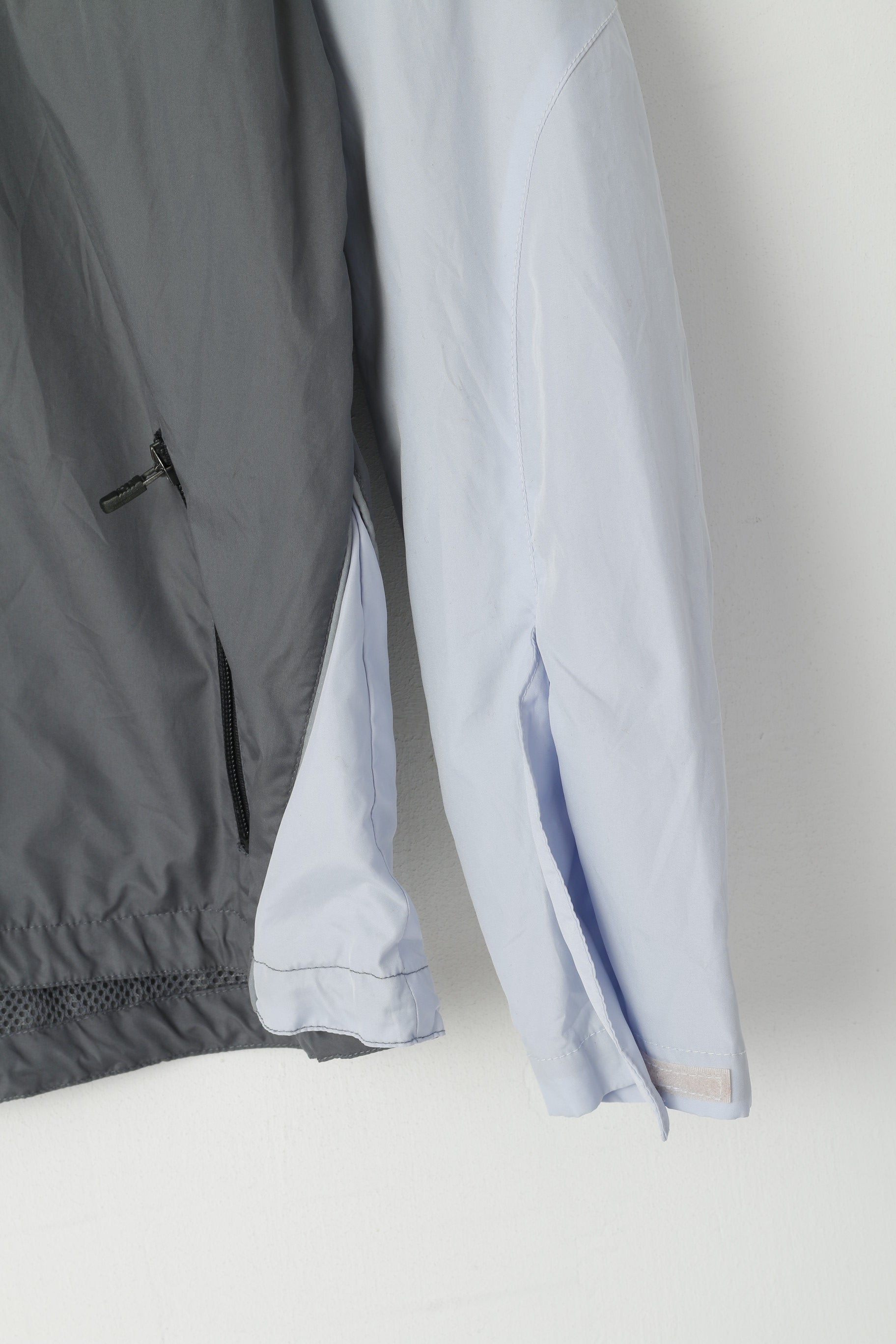 Patrick femmes M veste gris léger réfléchissant gris pleine fermeture éclair vêtements de sport haut