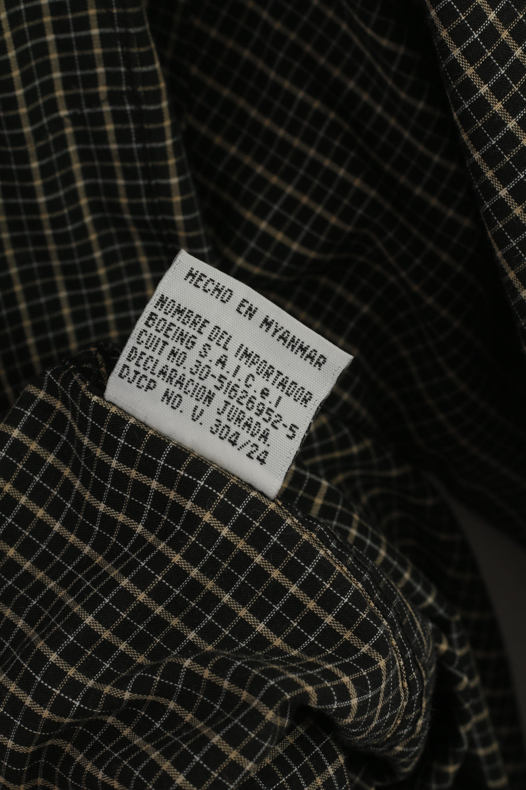 Louis Philippe Men L Casual Shirt Black Check Cotton Pocket Long Sleeve Retro Top