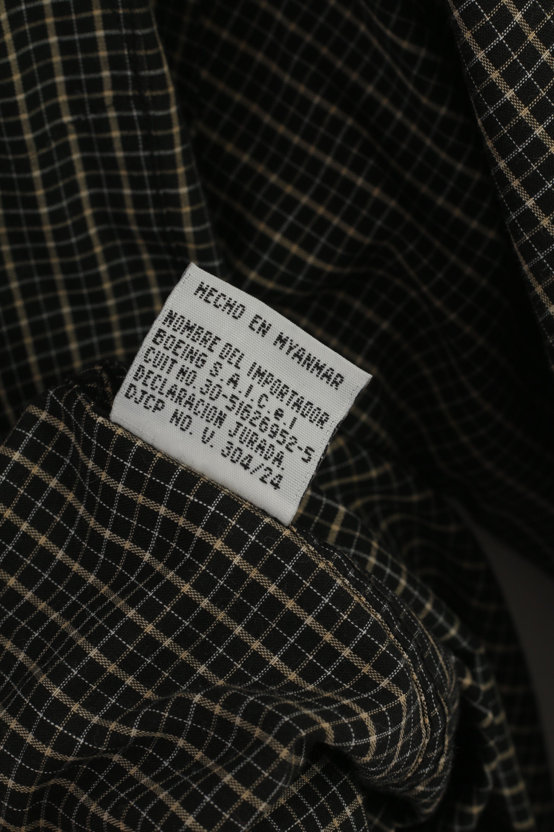 Louis Philippe Men L Casual Shirt Black Check Cotton Pocket Long Sleeve Retro Top