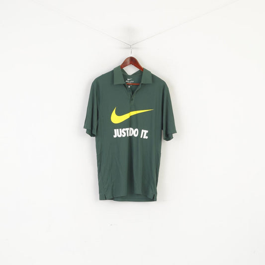 Nike Polo Homme Vert Dri-Fit Sportswear Just Do It Logo Jersey Top