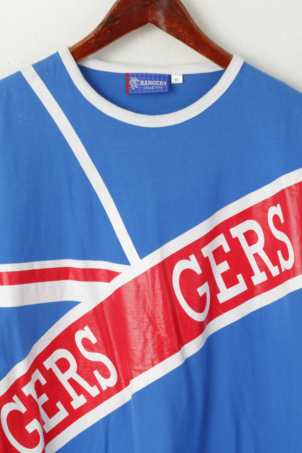 Rangers Collection Hommes M Chemise Bleu Coton Glasgow Football Gers Haut