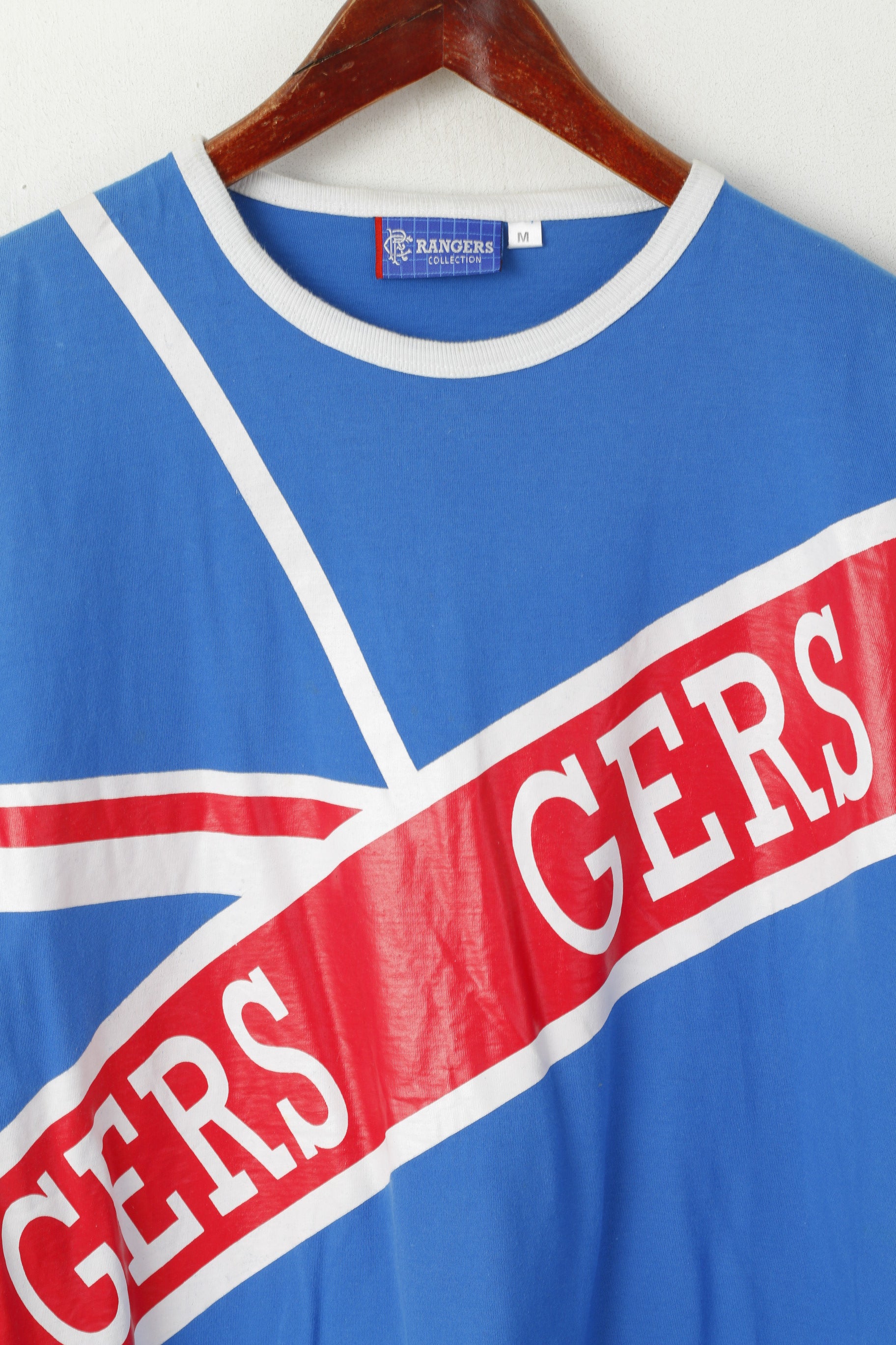 Rangers Collection Hommes M Chemise Bleu Coton Glasgow Football Gers Haut