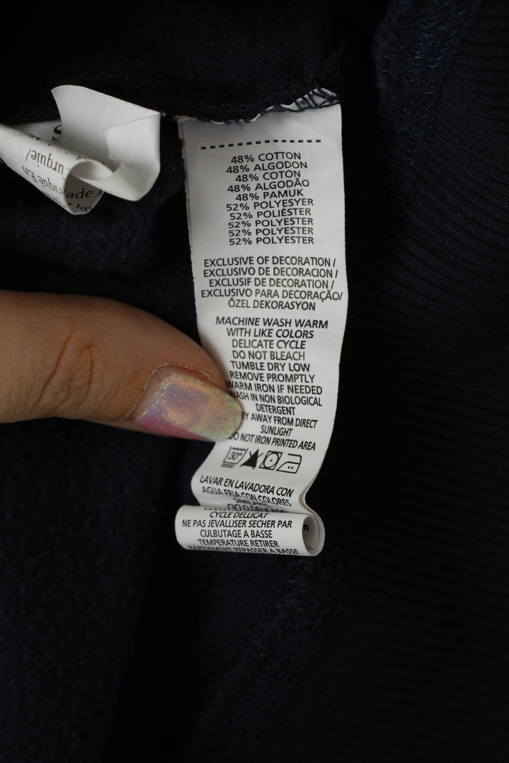 Felpa da donna originale Penguin con cappuccio e zip in cotone blu scuro