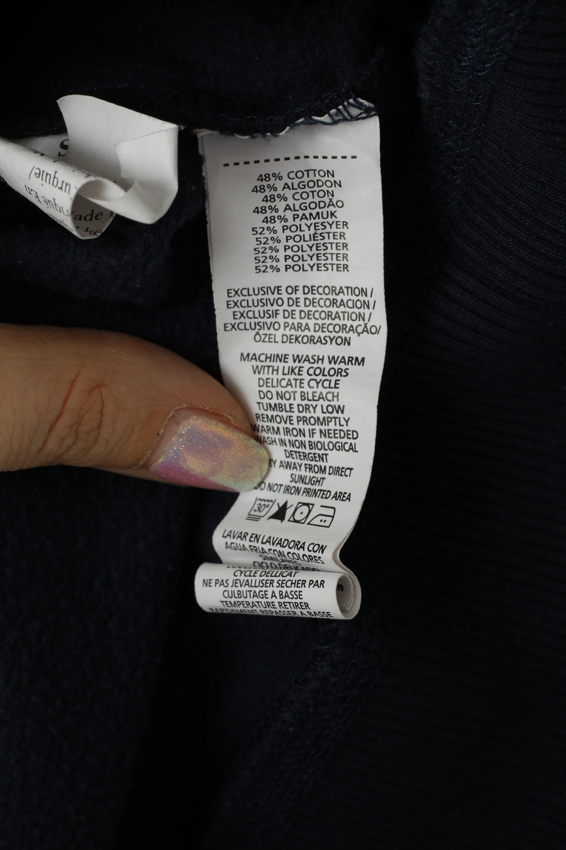 Felpa da donna originale Penguin con cappuccio e zip in cotone blu scuro